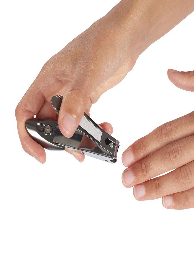 KLIPP Nail Clippers with Catcher – KLIPP Heavy Duty Stainless Steel Fingernail and Toe Nail Cutter with Curved Surgical Blades and Built-in Nail File – Ergonomic Handle with Wide Jaws for Thick Nails - Image 4